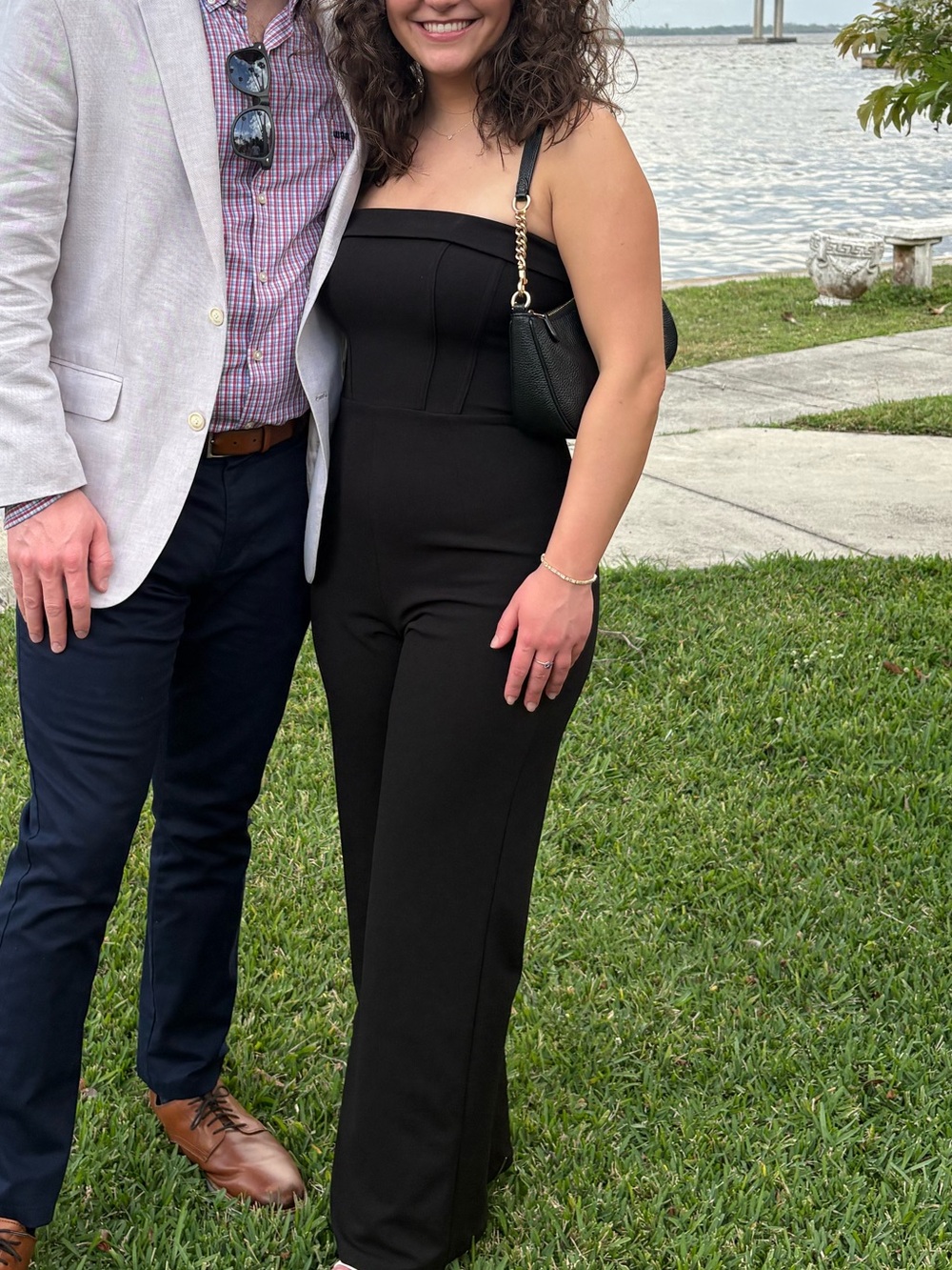 Lulu's Black Strapless Jumpsuit